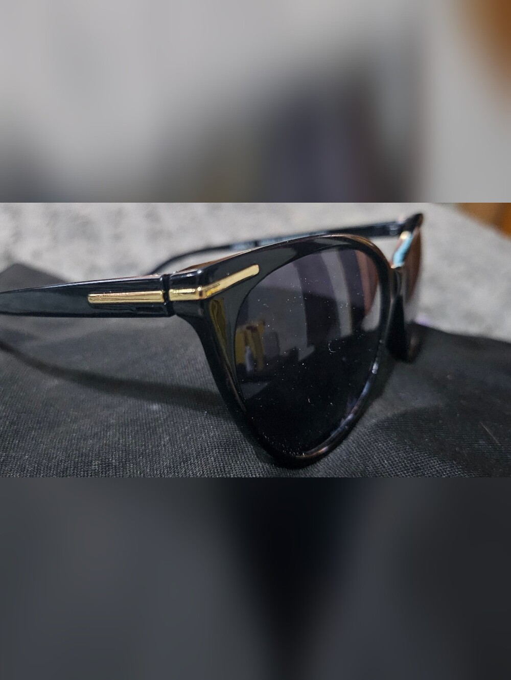 Foster Grant Designer Black Sunglasses with Gold Accent
